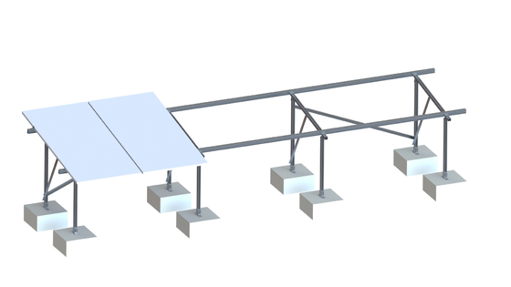 Système solaire Frameless en aluminium de support de toit plat, système commercial de support de ballast