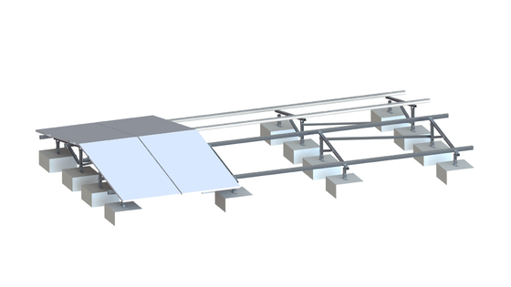 Système de support de toit plat d'AL6005 SUS304 de nouveau au défilement ligne par ligne solaire lesté par dos