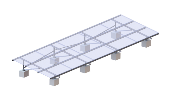 Structure en aluminium de haute catégorie de 3 colonnes pour les systèmes montés au sol Frameless de picovolte de panneaux solaires