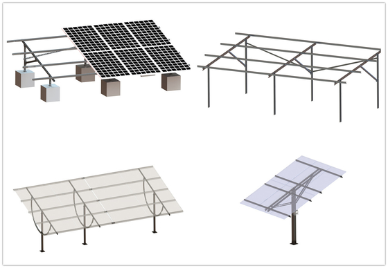 L'acier a galvanisé la structure de la Manche du toit plat C de bâtis de support d'au sol de panneau solaire